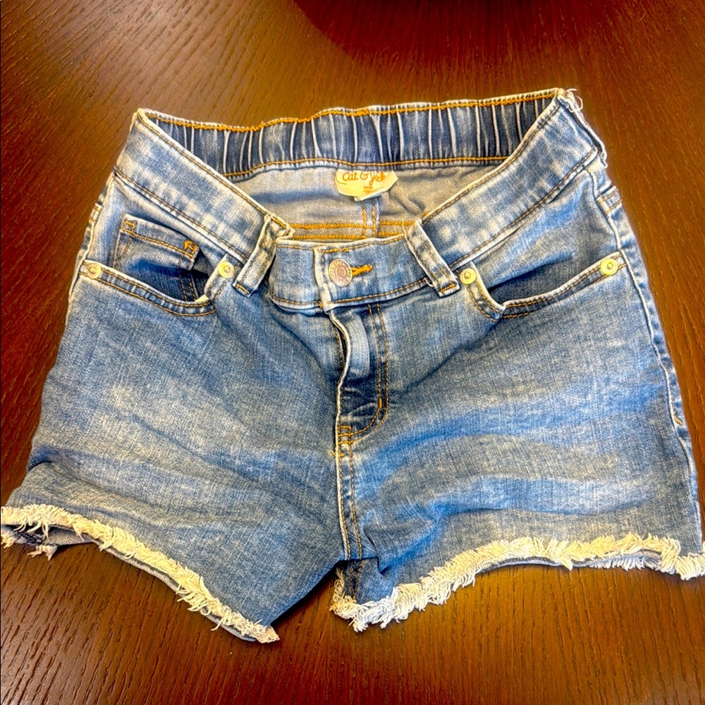 Cat & Jack Blue Jean Shorts Distressed Cut-Off Style